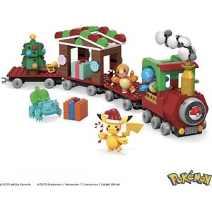 MEGA Pokémon Holiday Train Set 373 pcs NEW Damaged Box Pikachu Christmas HHP69
